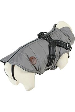 Obleček bunda pro psy S POSTROJEM černošedá 40cm Zolux