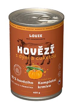 Louie Dog konz. Hovězí s dýní,cuketou a prebiotiky400g