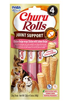 Churu Dog Rolls Joint Supp.Chick.wraps Chick&Salm4x12g