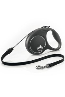 Vodítko FLEXI Black Design M lanko 5m/20kg stříbrná
