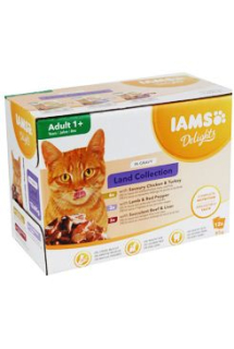 Iams Cat Adult Delights kapsa Land in gravy 12x85g