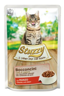Stuzzy Cat kapsa Adult kousky hovězího 85g