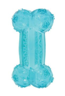 Hračka pes kost BONE TPR POP 14cm tyrkysová Zolux